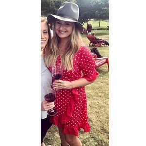 Red polka dot wrap dress size 12